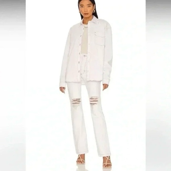 NWT WeWoreWhat White Icon Jean - Straight Leg in Classic Non-Stretch Denim - Picture 3 of 15